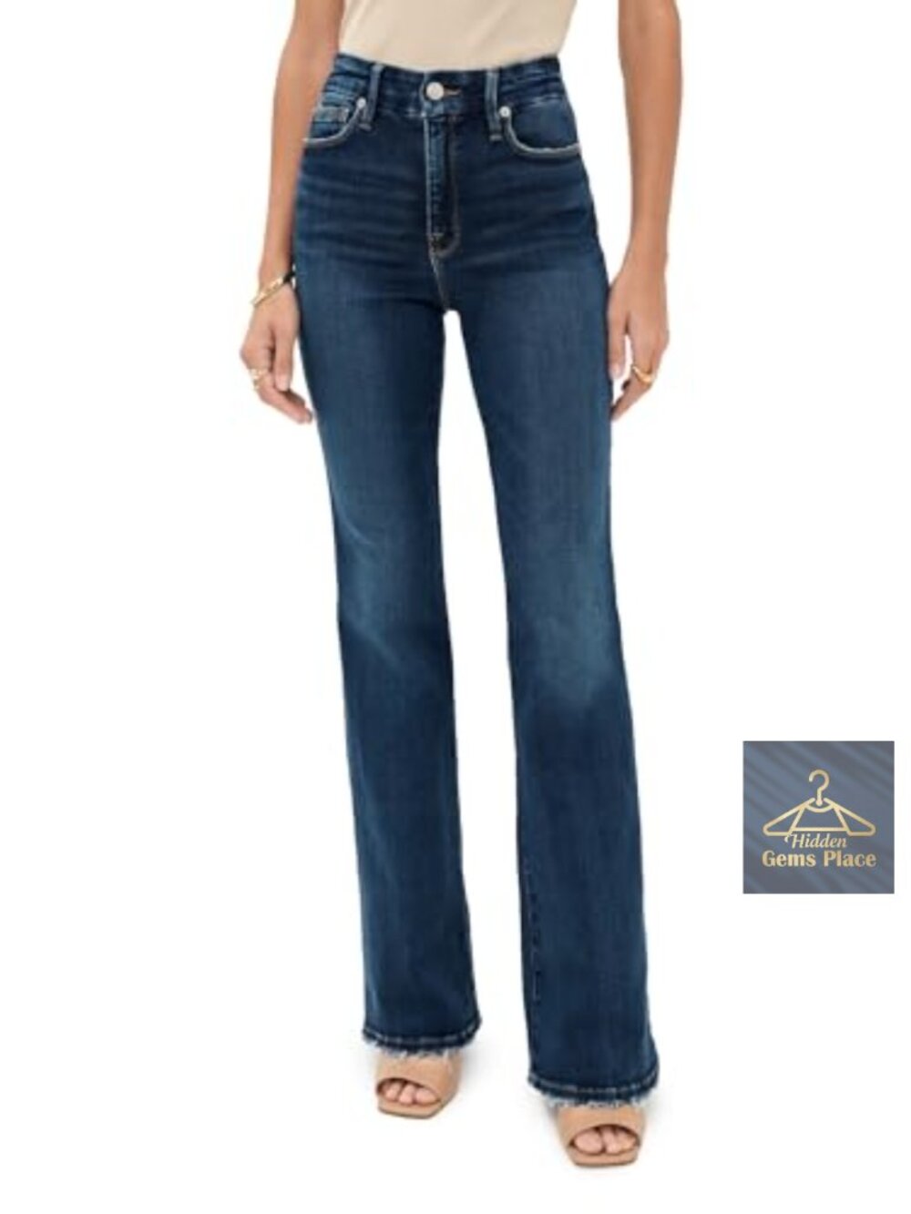 Good American Classic Slim Bootcut Jeans High Rise Stretch Denim